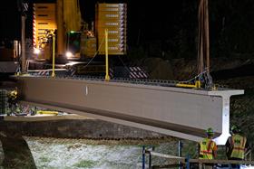 Transportation & Structures: A H&K Structures Division crew places beams over I-476 in Lehigh County, PA.